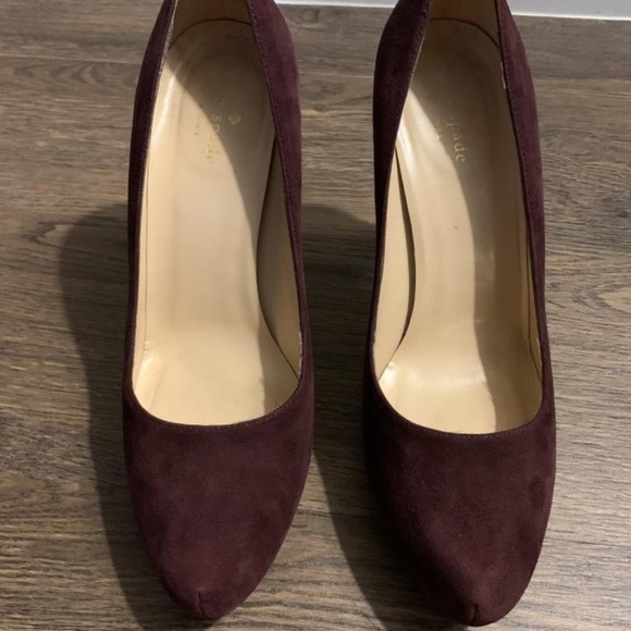 Kate Spade "Nessle" Lush Italian Suede/Leather Platform Pump Burgundy  Sz 9 - Picture 10 of 10